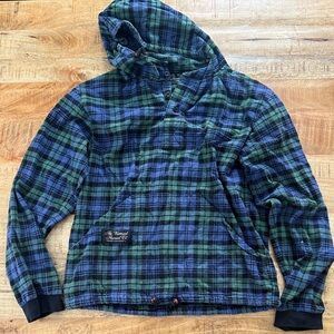 Vermont Flannel Co Henley pullover plaid shirt hoodie men’s xs
